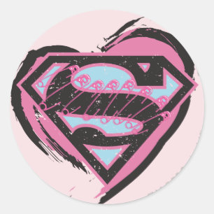 Adesivo Logotipo rosa da Supergirl no Coração