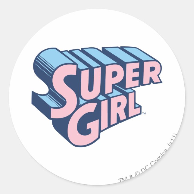 Adesivo Logotipo rosa e azul da Supergirl (Frente)