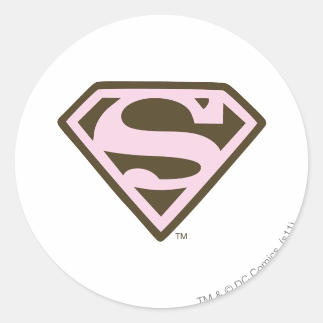 Adesivo Logotipo rosa e marrom supergirl (Frente)