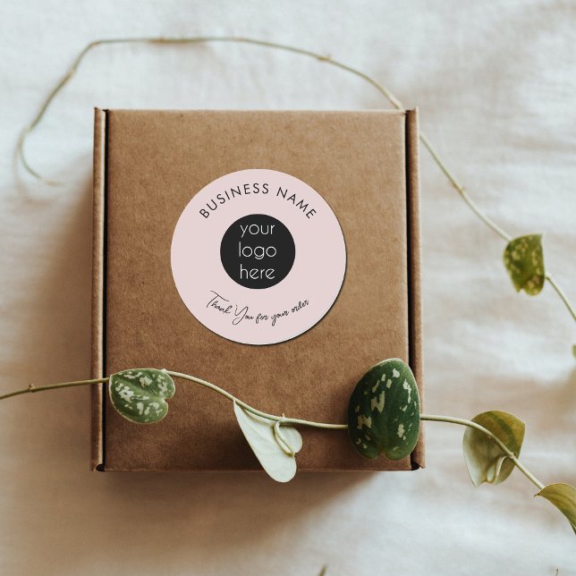 Adesivo Logotipo rosa para empresas Obrigado Encapsulament (Criador carregado)