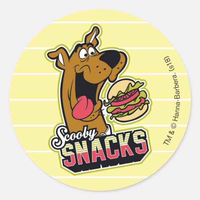 Adesivo Logotipo Scooby-Doo "Scooby Snacks" (Frente)