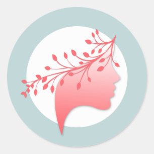 Adesivo Logotipo Silhouette feminino Coral e Azul
