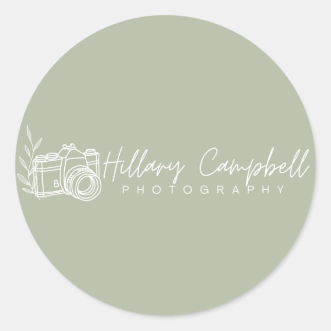 Adesivo Logotipo Simples Pequeno Negócio Verde Sage Promoc (Frente)