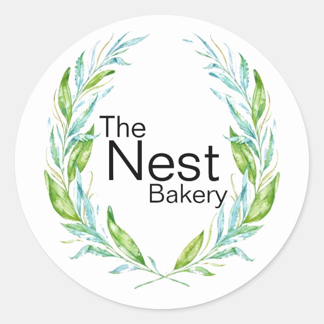 Adesivo Logotipo Simplesmente Elegante Ramificações Laurel (Frente)