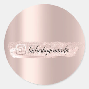 Adesivo Logotipo Social Rose Blush Noiva Traço Nome Instag