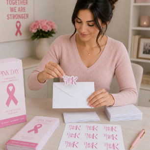 Adesivo Logotipo Tipográfico Moderno e Ousado em Rosa