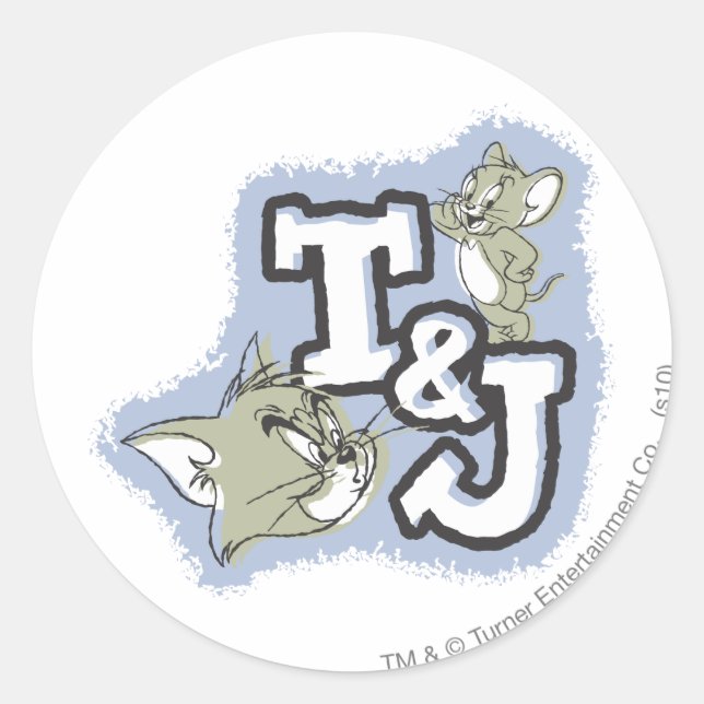Adesivo Logotipo Tom e Jerry T&J (Frente)