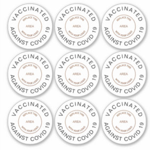 Adesivo Logotipo Vacinado Contra Funcionário Do Covid 19