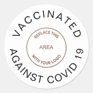 Adesivo Logotipo Vacinado Contra O Covid 19 White Para Fun