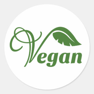 Adesivo Logotipo Vegan Folha