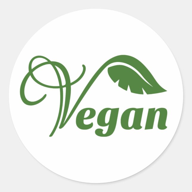 Adesivo Logotipo Vegan Folha (Frente)