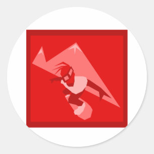 Adesivo Logotipo vermelho do Snowboard
