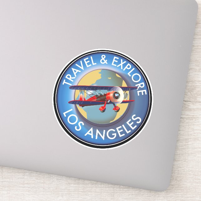 Adesivo logotipo viagem explore Los Angeles (Detalhe)