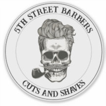 Logotipo Vintage Barber Skull Personalizável