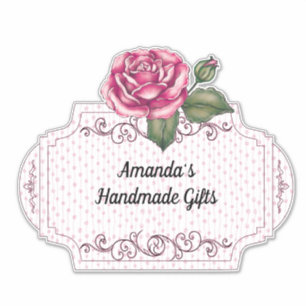 Adesivo Logotipo Vintage Rosa e Vellum Small Business