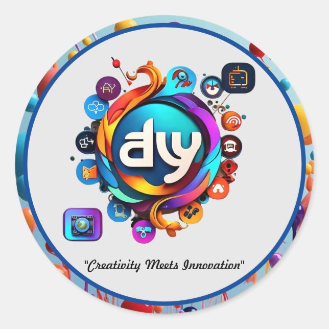 Adesivo "Logotipos dinâmicos com Flair criativo" (Frente)