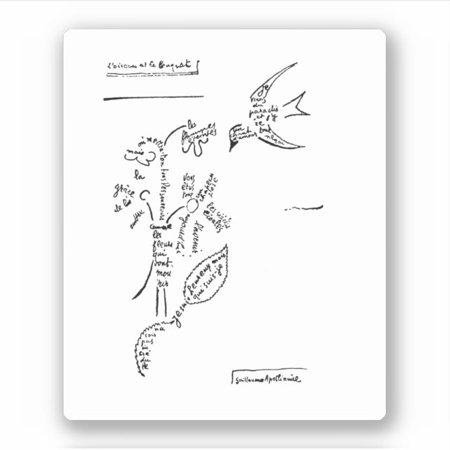Adesivo L'oiseau et le buquê, por Apollinaire (Frente)