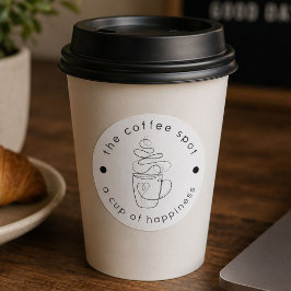 Adesivo Loja de Café Personalizada Adicione Seu Logotipo M