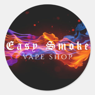 Adesivo Loja de Cigarro Eletrônico de Fumaça Colorida