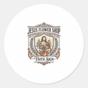 Adesivo Loja de Flores Jesus Sinal de Fé Loja de Flores Je