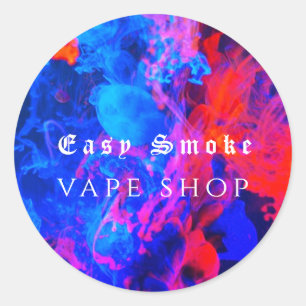 Adesivo Loja de Negócios de Vape de Fumaça Colorida