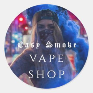 Adesivo Loja de Vape Fumaça Negra Negócios