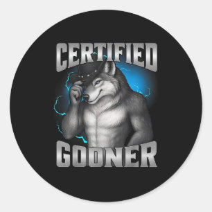 Adesivo Lol Cringe Sigma Lobo Certificado Gooner