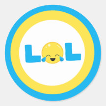 LOL Rir Alto Emoji Azul Amarelo