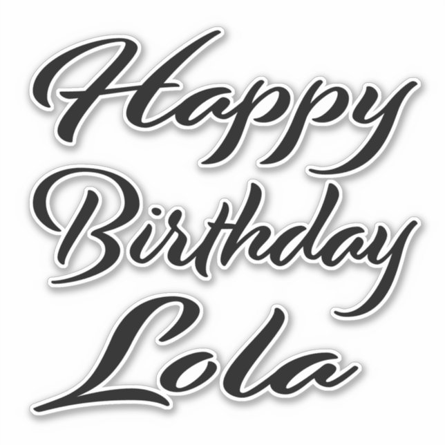 Adesivo Lola Name Vorname black Sticker Geburtstag (Frente)