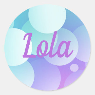 Adesivo Lola Nome Personalizado Festa Roxo Azul Bolha Mode