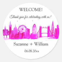 Adesivo London England Skyline Pink Favorece Casamentos