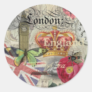 Adesivo London England Viagem Vintage Europe Art