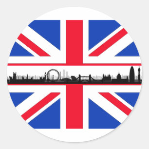 Adesivo London Eye Skyline Union Jack Flag Sticker