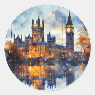 Adesivo London Landmarks Night Scenery Reino Unido Históri