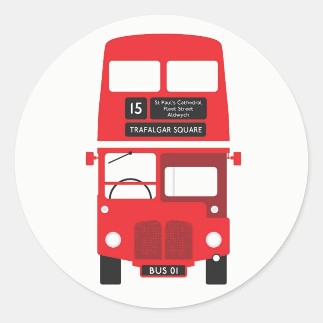Adesivo London Red Bus Stickers (Frente)