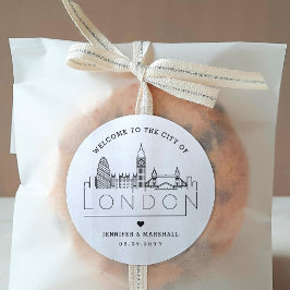 Adesivo London Skyline | Mensagem de boas-vindas do casame