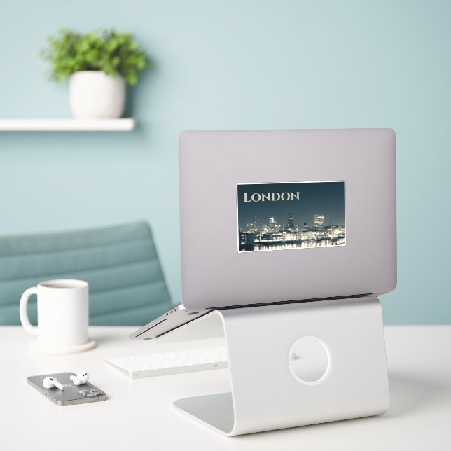 Adesivo London Skyline Panorama Urban Souvenir Gift (Laptop na mesa)