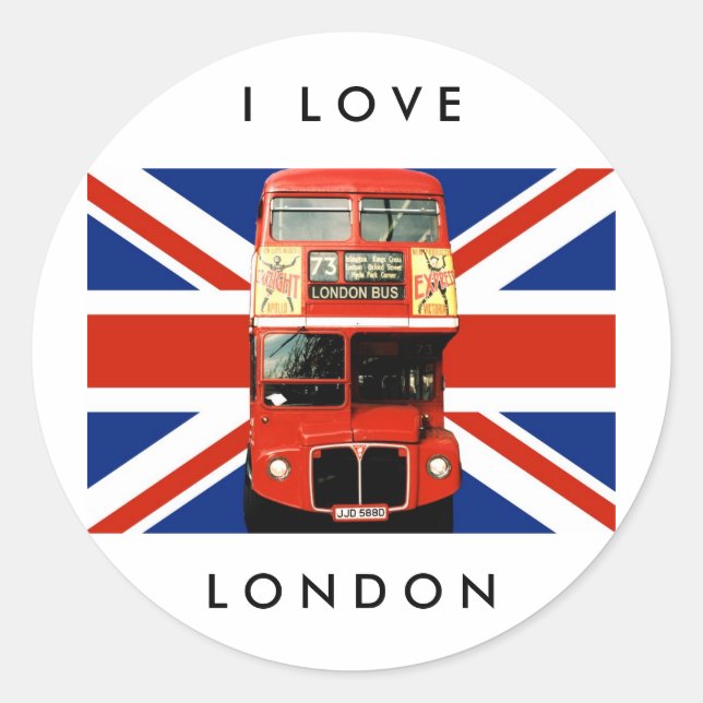 Adesivo London Stickers with Bus and British Flag 2 (Frente)