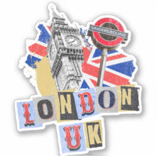 Adesivo London UK Retro style design