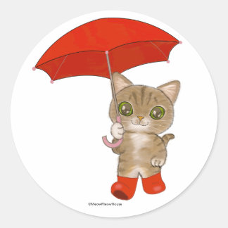 Adesivo London Umbrella Tabby Cat