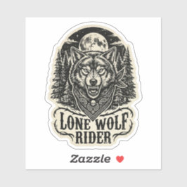 Adesivo Lone Wolf Rider Bandana Lua Cheia Motoqueiro
