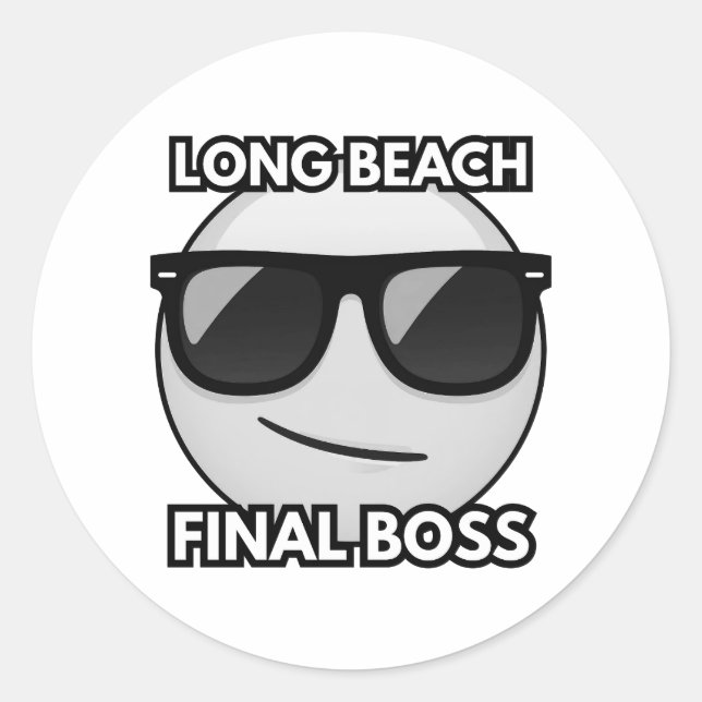 Adesivo Long Beach Final Boss Cool Emoji Sticker (Frente)