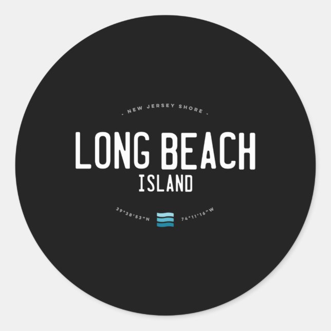 Adesivo Long Beach Island New Jersey Shore Waves (Frente)