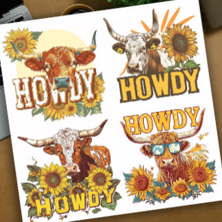 Adesivo Long Horn Howdy