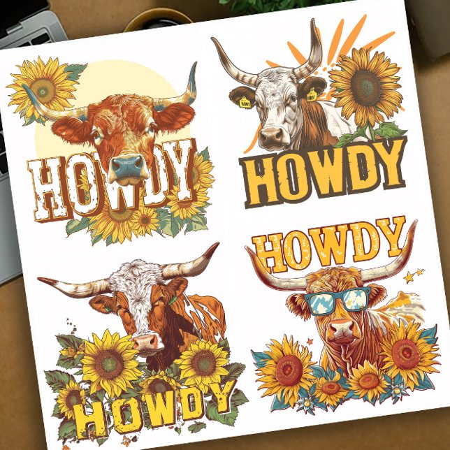 Adesivo Long Horn Howdy (Criador carregado)
