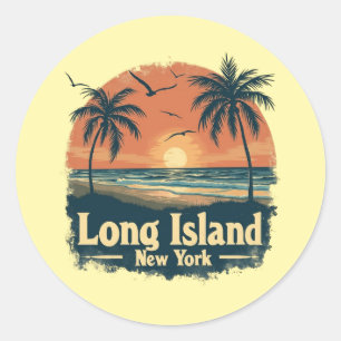 Adesivo Long Island New York Retro Beach Vibes