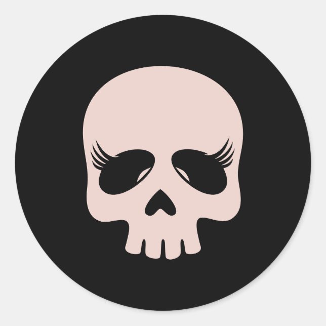 Adesivo Long Lashes Beauty Girl Skull Gothic (Frente)