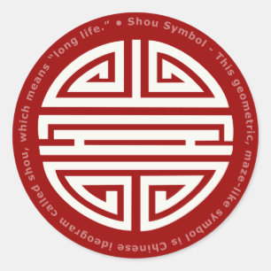 Adesivo Longevidade Incrível caráter chinês