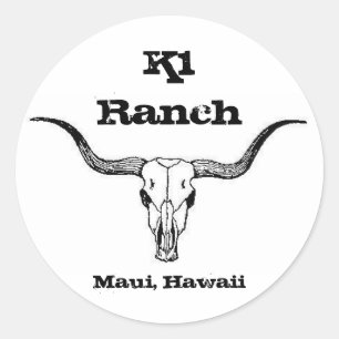 Adesivo longhorn, K1 rancho, Maui, Havaí