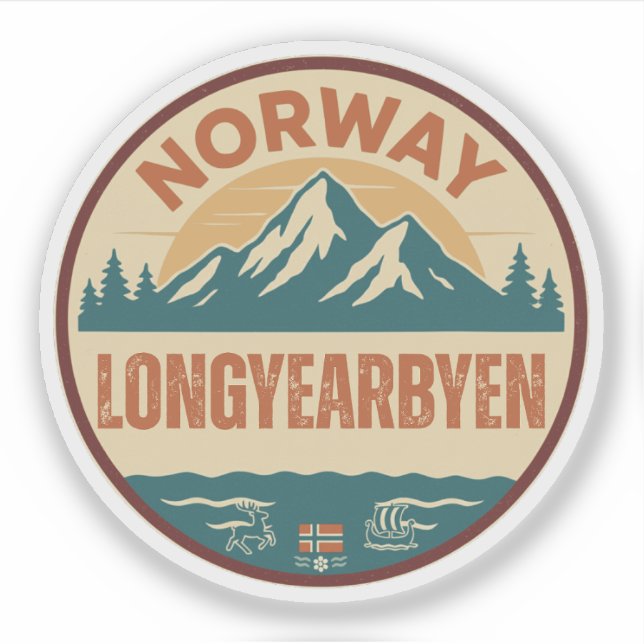 Adesivo Longyearbyen, Noruega Noruega (Frente)